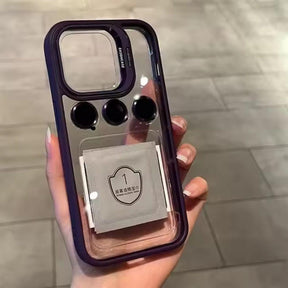 Capinha IPhone Transparente com Proteção de Lente e Suporte Metálico Rextore