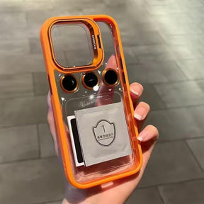 Capinha IPhone Transparente com Proteção de Lente e Suporte Metálico Rextore