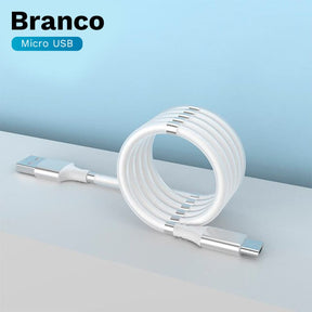 Cabo Usb Magnético De Carregamento Rápido Branco Micro / 1 Metro 04